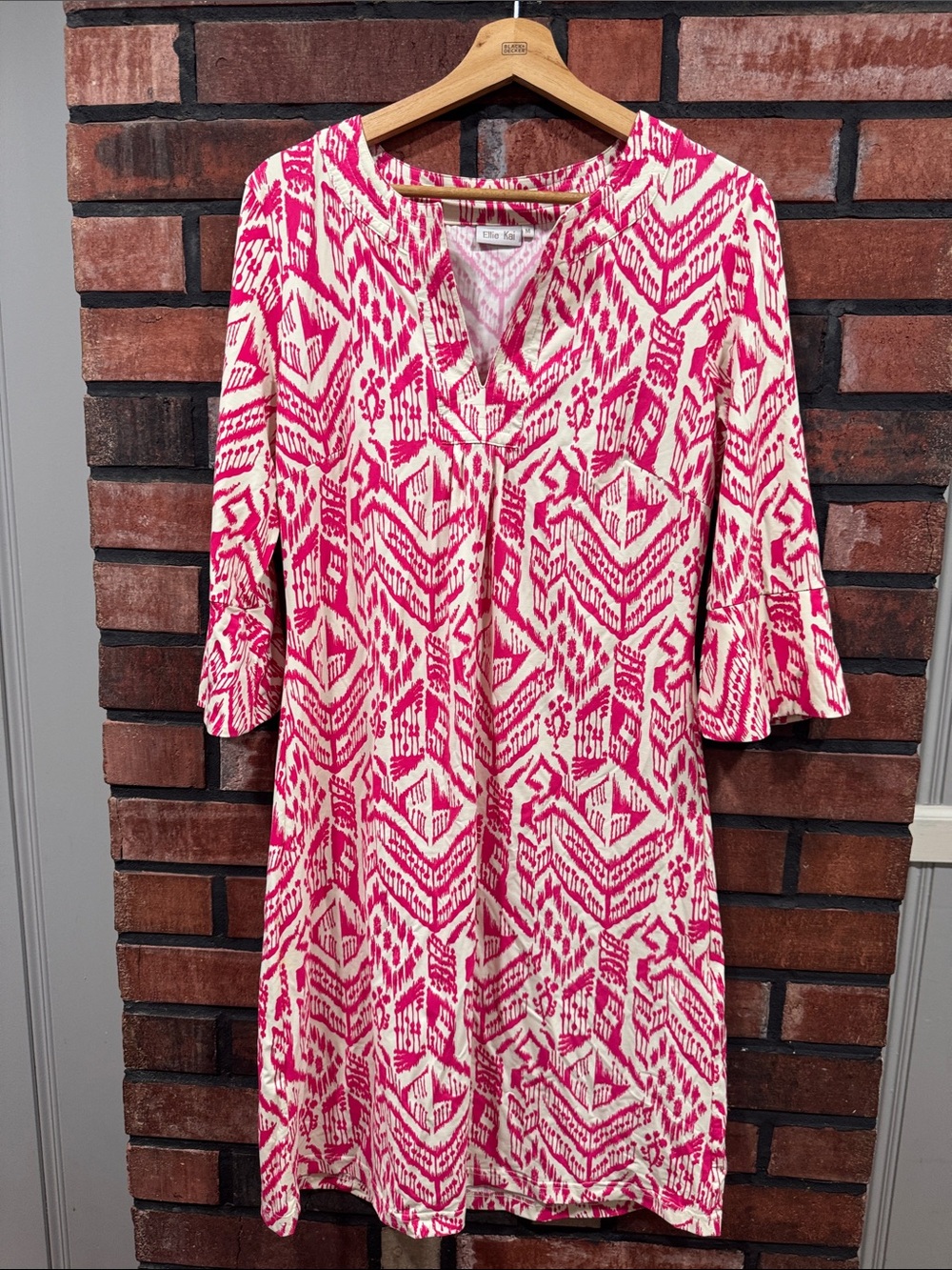 The Kooples Pink Printed Midi Shift Dress
